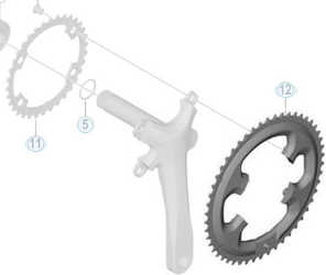 Drev Shimano Tiagra FC-4700 MK 110 bcd 2 x 10 växlar 50T svart från Shimano