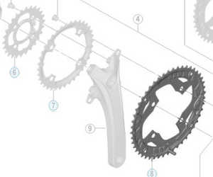 Drev Shimano FC-T3010 104 bcd 3 x 9 växlar 44T svart från Shimano