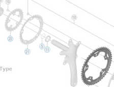 Drev Shimano Sora FC-R3030 MR 110 bcd 3 x 9 växlar 50T