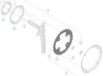 Drev Shimano FC-T8000 Al för kedjeskydd 104 bcd 3 x 10 växlar 48T svart från Shimano