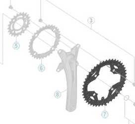 Drev Shimano Alivio FC-T4010 104 bcd 3 x 9 växlar 48T svart från Shimano