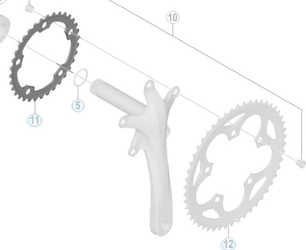 Drev Shimano Tiagra FC-RS400 F 110 bcd 2 x 10 växlar 34T svart från Shimano