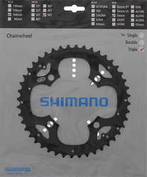 Drev Shimano Deore FC-M530 104 bcd 9 växlar 44T svart från Shimano