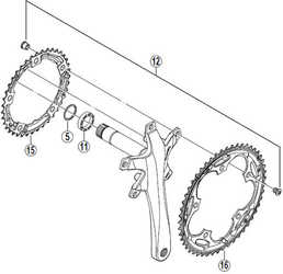 Drev Shimano Sora FC-3403 130 bcd 3 x 9 växlar 39T från Shimano