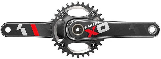 Vevparti SRAM X01 DH 1 x 11 växlar BB30 83 mm q-faktor 181 mm 32T 165 mm svart/röd från SRAM