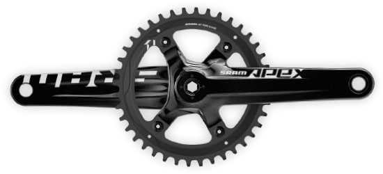 Vevparti SRAM Apex 1 1 x 11 växlar GXP 42T 165 mm svart/vit från SRAM